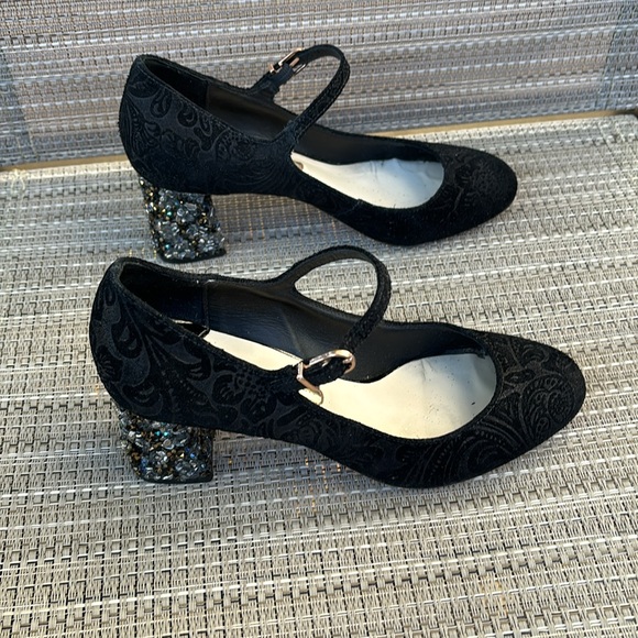 SOPHIA WEBSTER ladies black Renee Jacquard Maryjane crystal heels shoes-6-PROM - Picture 9 of 12